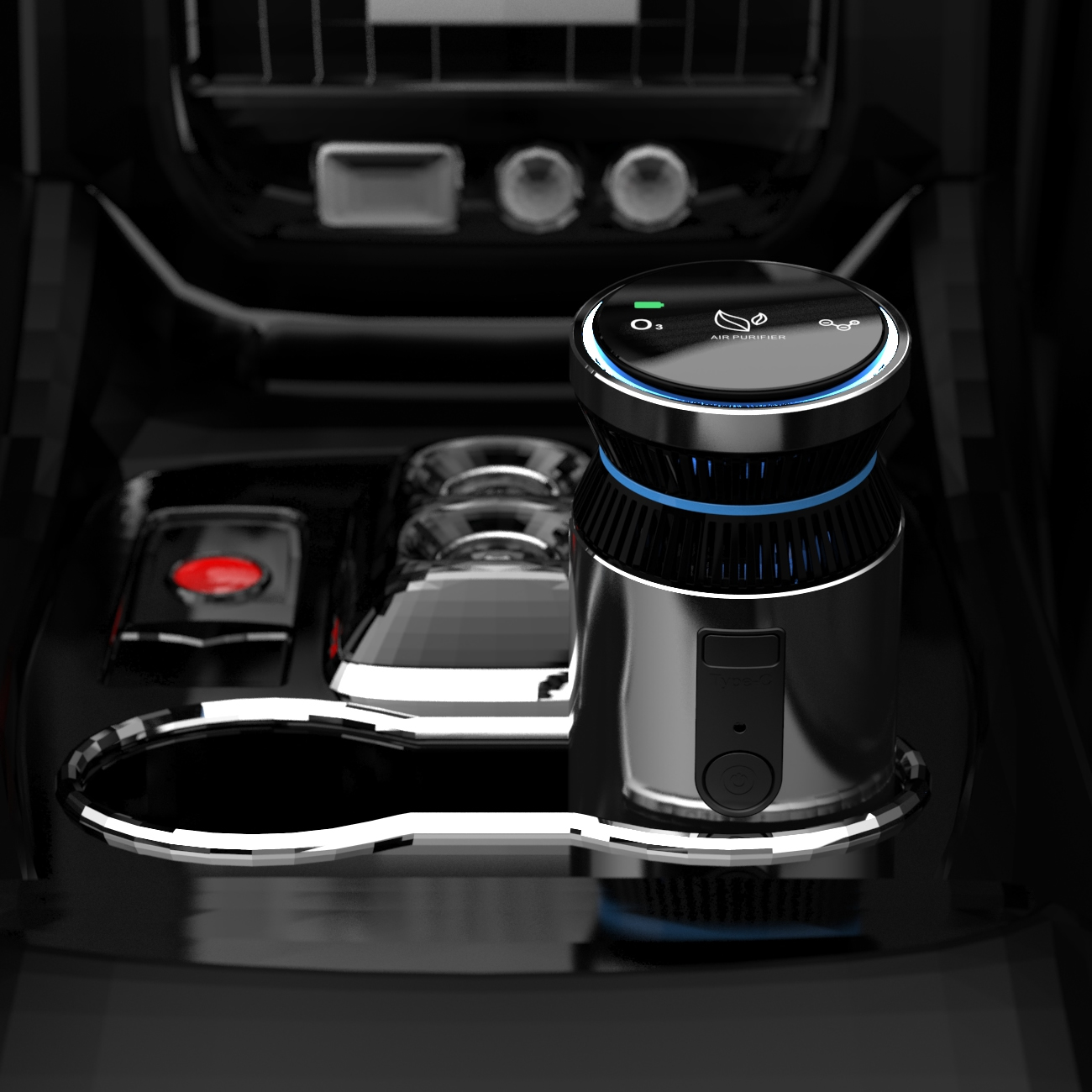 USB vehicle air purifier with ionizer
